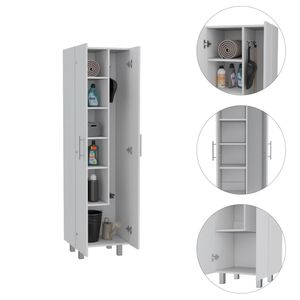 Ensemble de cuisine 2 pièces en blanc et îlot de cuisine avec armoire de rangement - Product Image 6