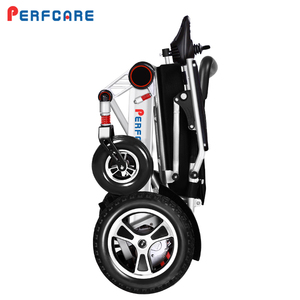Fauteuil roulant pliant automatique inclinable électrique en aluminium léger portatif fauteuil roulant de voyage motorisé pour les personnes âgées - Product Image 2
