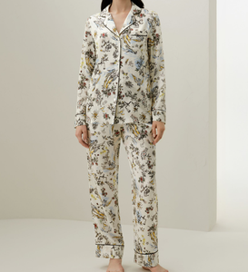 Ensemble <span class=keywords><strong>de</strong></span> pyjamas 2 pièces pour femme, motif imprimé, manches longues et <span class=keywords><strong>pantalon</strong></span>, vêtements d'intérieur doux pour femme - Product Image 2