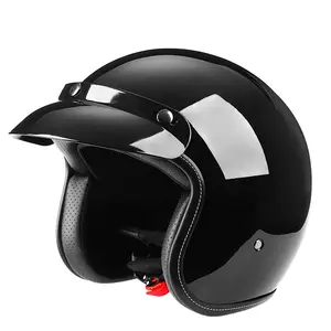 Helm sepeda motor wajah setengah, helm sepeda motor klasik model kustom dengan pinggiran