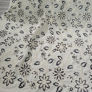 100% coton brocart tissu tricoté brodé respirant femmes accessoires <span class=keywords><strong>bobine</strong></span> corde ruban 3D <span class=keywords><strong>lin</strong></span> tissu - Product Image 2