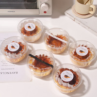 Vente en gros Boîte d'emballage de gâteau basque Boîtes en plastique d'emballage alimentaire de boulangerie au design transparent de 4 pouces