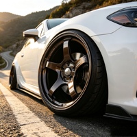 Rines Forjados JG de 17-22 Pulgadas, 5x112, 5x114.3, 5x120, Estilo GT de 5 Radios, Cóncavos Profundos Dorados, para Autos de Alto Rendimiento, Carreras de Drag