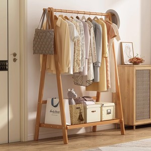 Elegante <span class=keywords><strong>Perchero</strong></span> de Bambú para Dormitorio, <span class=keywords><strong>Perchero</strong></span> Pequeño de Pie, Organizador de Mesita de Noche, Mueble Moderno para el Hogar y Gimnasio - Product Image 2