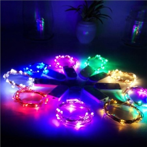 Led Kupfer Draht String Licht 1M 10LED/2M 20LED/3M 30LED CR2032 Batterie Betrieben Micro mini LED Sternen Lichter String für Hochzeit - Product Image 2