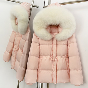 Chaqueta Acolchada Rosa al por Mayor con Peluche, Chaqueta <span class=keywords><strong>de</strong></span> Plumón para Mujer, Piel <span class=keywords><strong>de</strong></span> Visón Natural, Doudoune Fourrure - Product Image 1