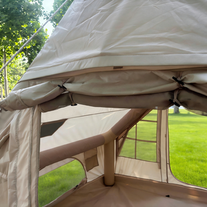 High Quality Classic Style One Bedroom Four-season Khaki Outdoor Camping Inflatable <b>Tent</b> Double Doors 3000mm Waterproof for - Product Image 3