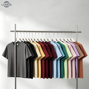 T-shirts amples à col rond et manches courtes pour hommes, 100 % coton peigné, couleur unie, impression de logo et de motifs personnalisés disponible - Product Image 1