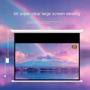 Màn chiếu điện 100 inch 4K HD định dạng <span class=keywords><strong>16</strong></span>:<span class=keywords><strong>9</strong></span> điều khiển từ xa tự động nâng hạ gắn tường dùng cho gia đình - Product Image 2