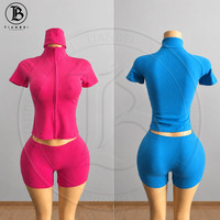 Ensemble de vêtements pour femmes de style Y2k, 2 pièces, short et veste zippée, ensembles de sport personnalisés avec logo brodé, survêtement pour femmes