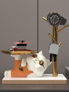 Gato de la Suerte, Arte Popular, Resina Epoxi, Artesanía Personalizada, Escultura, Bandeja para Guardar Llaves en la Entrada, Decoración para el Hogar, Adorno para la Sala de Estar, Nuevo - Product Image 2