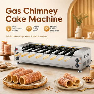 Máquina de Alta Potencia para Hacer Bizcochos de Chimenea, Horno para Conos de Helado, Máquina para Hacer Bizcochos de Chimenea Antiadherente de 8 Rodillos para Restaurante - Product Image 1