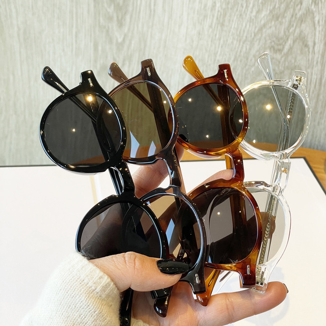 Acetate Temple Polarized Lens 2026 Round Custom logo Hot Selling Glasses TAC Popular Thick Men and Women Sunglasses