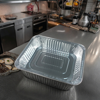 Grand plateau en papier d'aluminium demi-taille/pleine taille en plastique PET peu profond/moyen/profond plat rectangulaire plateau en aluminium