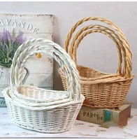 White Wicker Storage Basket for Gifts, Fruit, Customized