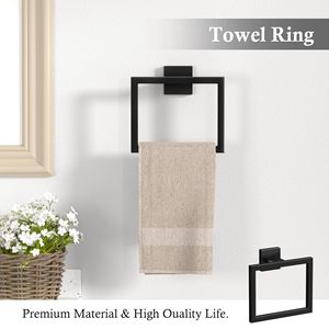 10-Pieces <strong>Black</strong> Bathroom Accessories Set,23.6 Inch <strong>Bath</strong> Towel Bar Set SUS 304 Stainless Steel Bathroom Hardware Set Storage <strong>Rack</strong> - Product Image 6