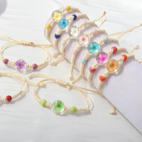 Bracelet à breloques en forme de fleur de cerisier et de dentelle ciel étoilé, vintage, plaqué argent, avec cristaux et strass, unisexe HS-000119