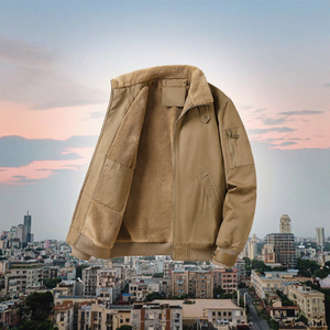 <b>Men</b> <b>Sherpa</b> Lined Bomber <b>Jacket</b> Winter Casual Flight Coat Multiple Pockets - Product Image 3