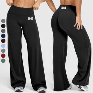 <span class=keywords><strong>Pantaloni</strong></span> Yoga <span class=keywords><strong>a</strong></span> Vita Alta Personalizzati all'Ingrosso, <span class=keywords><strong>Pantaloni</strong></span> <span class=keywords><strong>a</strong></span> Gamba Larga ad Asciugatura Rapida, Leggings <span class=keywords><strong>a</strong></span> Tinta Unita con Gamba Dritta e Svasata - Product Image 1