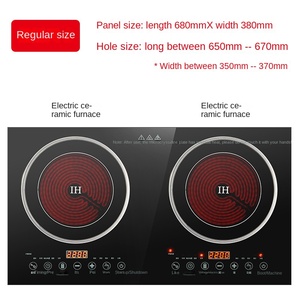 Home Cuisinière hybride avec deux plaques de cuisson combinées à induction et à infrarouge Céramique électrique alimentée au gaz et à l'énergie solaire Grossiste domestique - Product Image 2