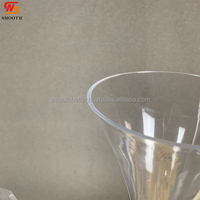 Vase à fleurs en acrylique transparent de 50 cm, double tête en forme de trompette, support de fleurs de mariage, centre de table transparent