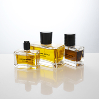Flacon de parfum rectangulaire en verre épais de luxe Eric, 30 ml, 50 ml, 100 ml, avec bouchon noir, flacon de parfum vide avec vaporisateur