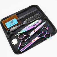 14 couleurs, 6,0 pouces, LCH 01, nouveau design tendance, brosse à cheveux, peignes, ciseaux à cheveux, ensemble HSS-024