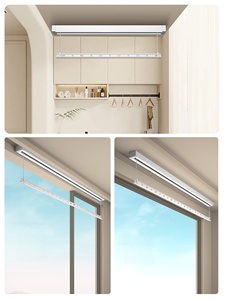 Multi size customization balcony <b>indoor</b> invisible Single pole remote control lifting small balcony electric drying rack - Product Image 4
