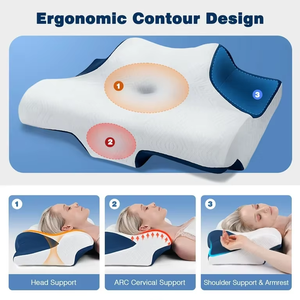 Customizable Slow-<b>Rebound</b> Memory Foam Pillow Modern Design Neck Pain Relief Anti-Bacteria Anti-Dust Mite Ergonomic Marine Plant - Product Image 2