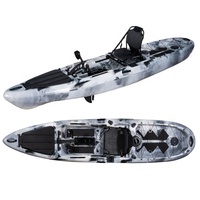 LSF 13ft 3.96M HDPE Pedal Kayak Bateau de pêche non gonflable en PVC à une place avec accessoire Pagayeur simple Longueur 4m