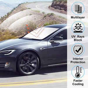 Summer Sports Car Windshield Sunshade 150x70cm Polyester Foldable Front <b>Window</b> Protection - Product Image 3