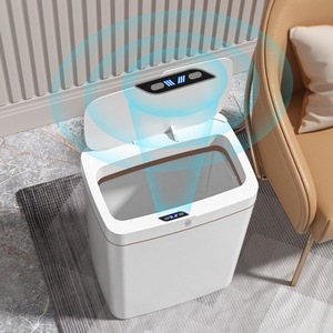 15L White Automatic <strong>Electronic</strong> Trash Can Smart Home Touchless Bathroom <strong>Garbage</strong> Bin with Narrow <strong>Sensor</strong> Plastic Office Use - Product Image 5
