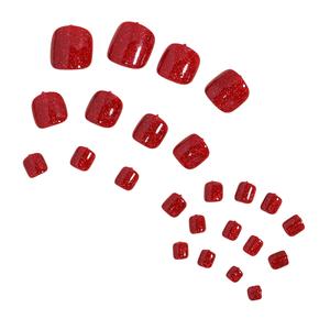 24 pièces Bestseller Simple Short Style Summer Nail Art pour adultes, <span class=keywords><strong>faux</strong></span> <span class=keywords><strong>ongles</strong></span> blancs et rouges en forme de diamant brisé - Product Image 6