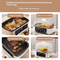 Cuiseur vapeur électrique multicouche avec commande tactile 1500W multifonctionnel pour la cuisson à la vapeur, la fondue, le barbecue et le riz