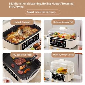 Vaporiera Elettrica Multistrato con Controllo Touch 1500W Multifunzione per Cottura a Vapore Hot Pot Barbecue e Cottura del Riso - Product Image 3