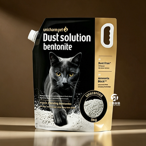Custom Bentonite <b>Cat</b> <b>Litter</b> Packaging Bag Aluminized Spout Stand Up Zipper Pouch with Strong Carry Handle - Product Image 6
