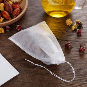 Bolsa de filtro con cordón de tela no tejida sin blanquear de grado alimenticio para té a granel, té de flores, especias, hierbas medicinales y té de baño - Product Image 5