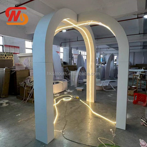 ฉากหลังงานแต่งงานดีไซน์ใหม่เรียบหรู สีขาว ทำจาก PVC สำหรับตกแต่งงานอีเว้นท์ ปาร์ตี้ และงานแต่งงาน - Product Image 4
