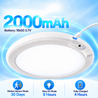 Plafonnier LED rechargeable 2000 mAh sans fil avec détecteur de mouvement PIR, magnétique, à intensité variable et télécommande pour placard et couloir