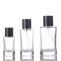 Bouteille de Parfum Ronde Vide de Luxe en Verre 30ml 50ml 100ml avec Vaporisateur pour Emballage de Fragrance, Boîte Incluse