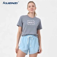 Camiseta de Mujer Kuenzi de Algodón Mercerizado con Nitrógeno Líquido, Personalizada con Logotipo, Cuello Redondo, Manga Corta, 100% Algodón, 225GSM