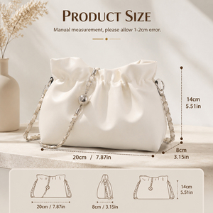 Fashion New Designer High Quality PU Leather Chain Shoulder Messenger Bag Drawstring Luxury Women Handbag OEM ODM - Product Image 6