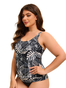 Vêtements de plage une pièce écologiques imprimés à motif solide pour femmes européennes et américaines, maillots de bain respirants de grande taille - Product Image 4