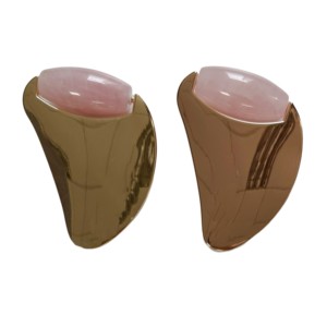 Multi Color Anti aging Zinc Alloy <b>Massage</b> Tool Guasha Therapy Rose Quartz Face roller - Product Image 2