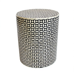 Bone Inlay Accent <b>Stool</b> Handmade Luxury Side <b>Table</b> for Hotel and Home Furniture - Product Image 1