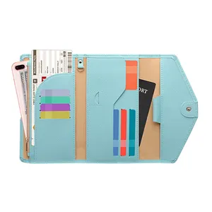 Travel Essentials Portable ComboTri-fold Document Organizer Mulit-purpose Rfid Blocking Passport Holder Travel Wallet