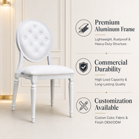 Chaises de salle à manger classiques en tissu, confortables et au design élégant, pour événements, mariages et restaurants