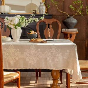 <span class=keywords><strong>Tovaglia</strong></span> in <span class=keywords><strong>Lino</strong></span> Ricamata con Motivo Floreale in Poliestere/Cotone <span class=keywords><strong>e</strong></span> Bordo in <span class=keywords><strong>Pizzo</strong></span> Smerlato - Product Image 3