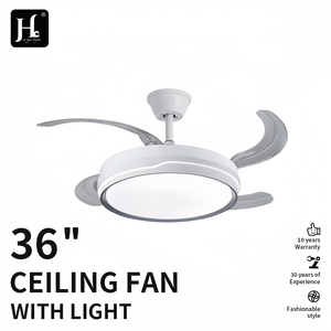 <b>Modern</b> LED <b>Ceiling</b> Fan <b>Light</b> DC Motor 4 Blades Remote Control Dimmable 3000K-6000K Warm White Metal 6-Speed Downrod Mount Living - Product Image 2