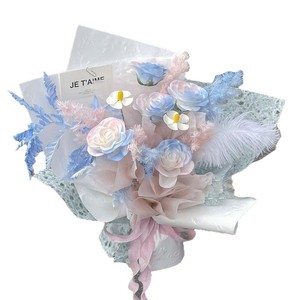 Bouquet de savon bleu frais, fleur artificielle, cadeau pour petite amie, anniversaire, cadeau de remise de diplôme - Product Image 5
